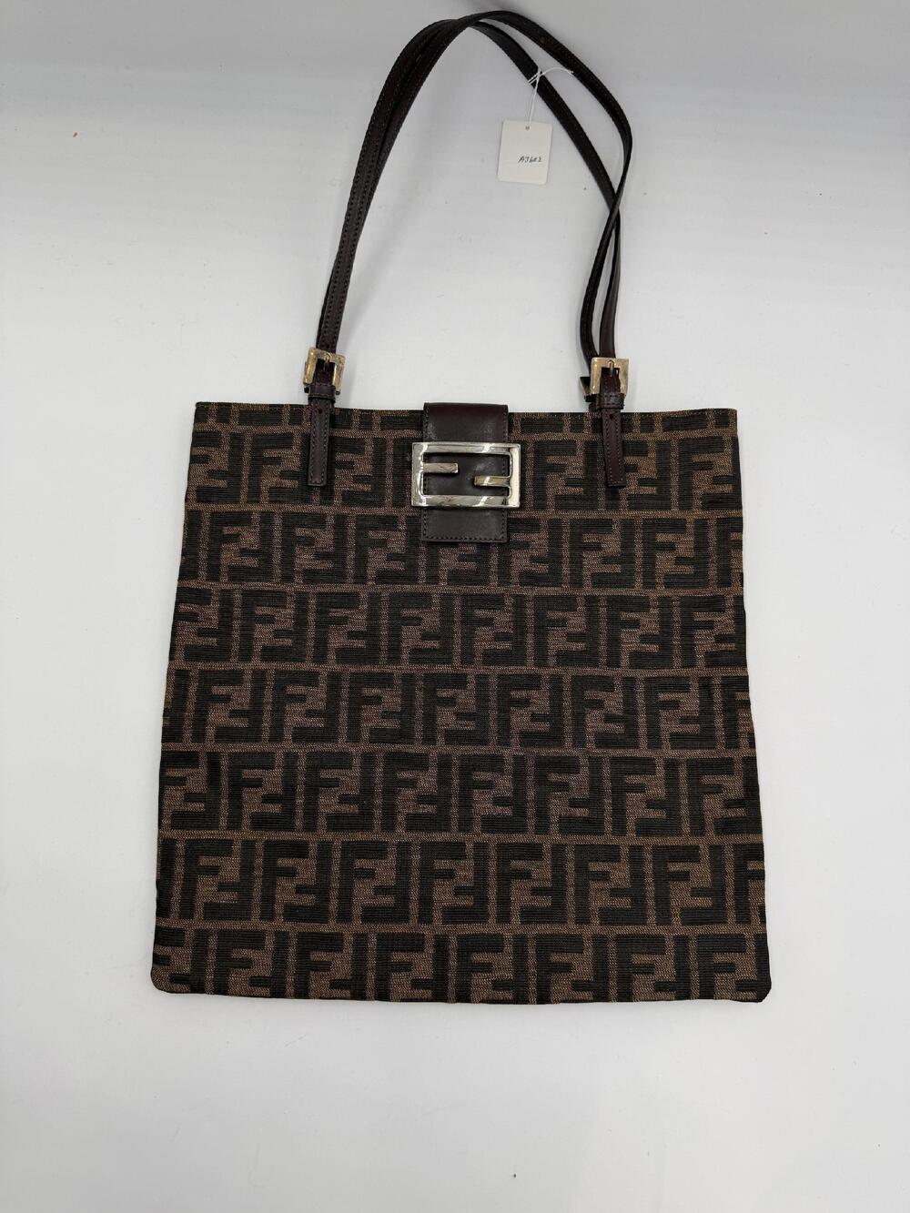 Fendi Zucca Flat Double Handle Tote
